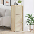 Console de rangement en chene Sonoma 35 x 32 x 99,5 cm avec tiroir et etageres, meuble polyvalent pour salon entree et salle a manger