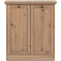 Buffet Timber chene artisanal 80 cm avec deux portes, deux tablettes et boutons metal decoratifs