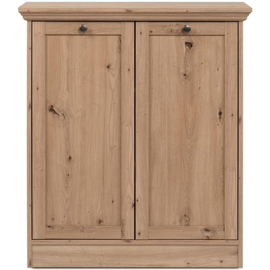 Buffet Timber chene artisanal 80 cm avec deux portes, deux tablettes et boutons metal decoratifs