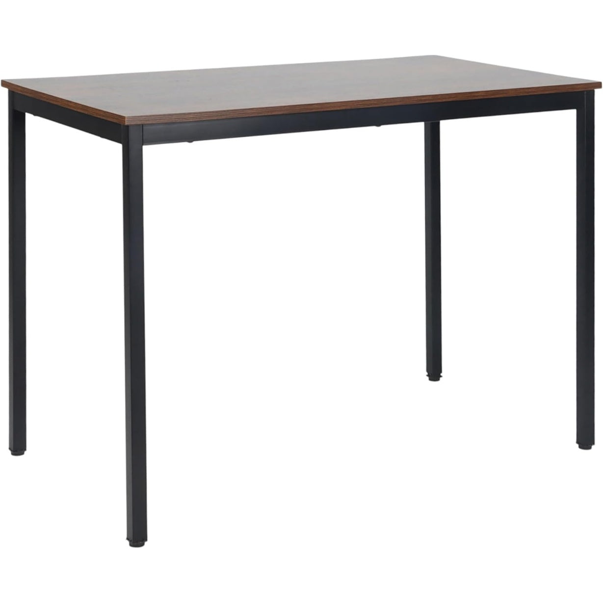 Table a manger noire et marron 110 x 60 cm avec plateau robuste, mobilier compact pour quatre convives