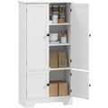 Module de cuisine blanc 58,2 x 30 x 123 cm avec etageres reglables, meuble compact pour organiser les accessoires