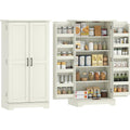 Armoire de cuisine creme avec cinq niveaux de rangement, dimensions 60 x 40 x 120 cm, meuble vertical polyvalent