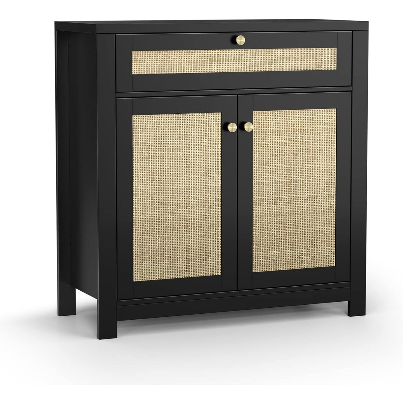 Armoire cuisine campagne avec surface de travail, portes fermees et tablette reglable pour organiser salle a manger ou salon, 35 x 80 x 83 cm