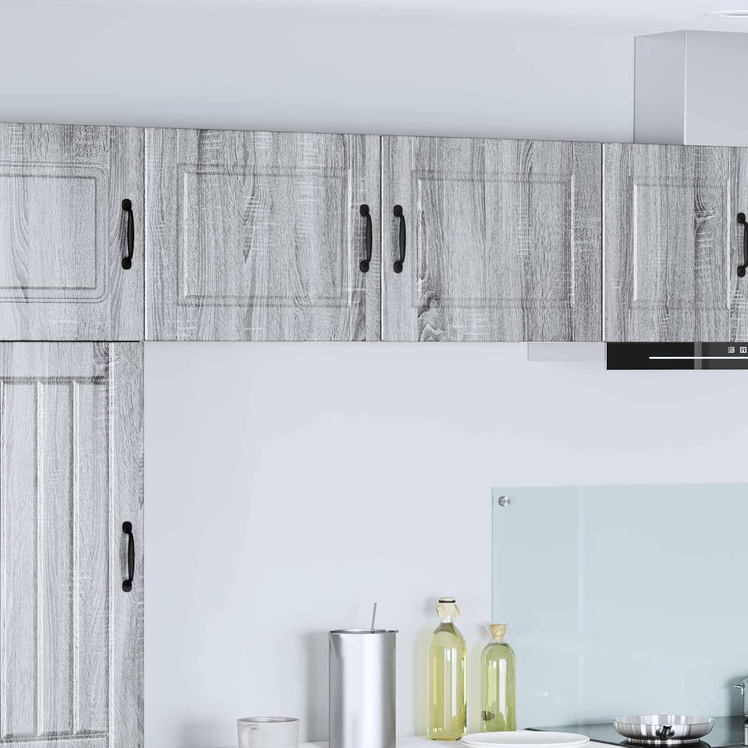 Lot de 2 meubles muraux gris Sonoma 50 x 31 x 40 cm avec structure robuste pour rangement pratique en cuisine ou salon